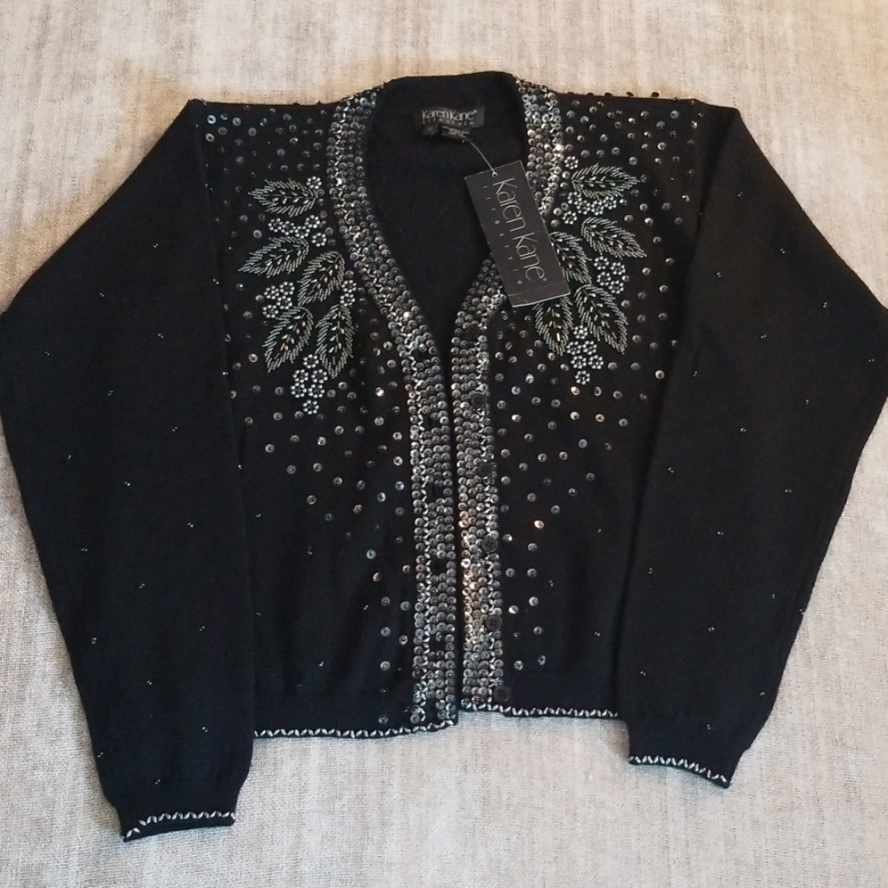 Karen Kane, Women's size M, black, sequin sweater
